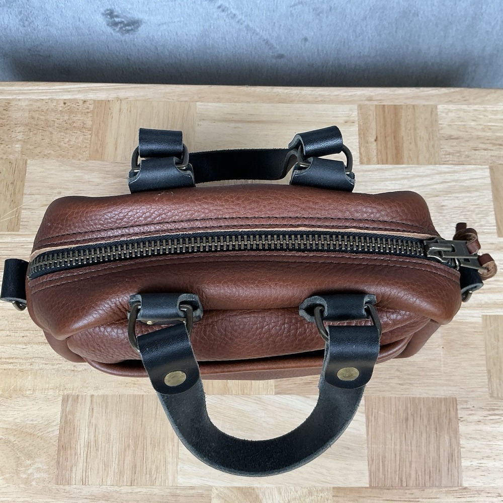 Go Forth Goods Mini Hoffman Crossbody Shoulder Hand Bag Saddle W/ Black Strap - Picture 7 of 16